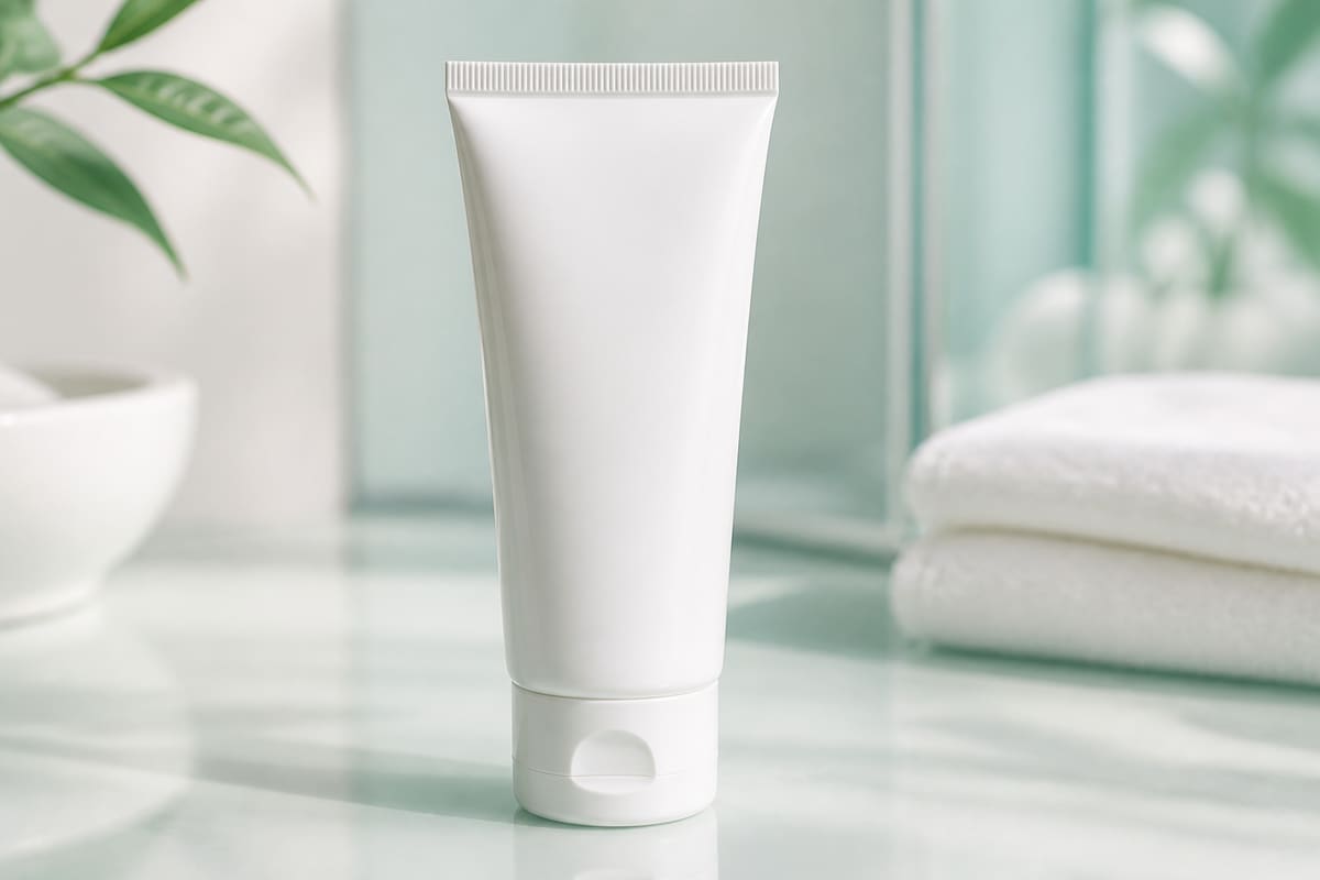White tube of facial cleanser